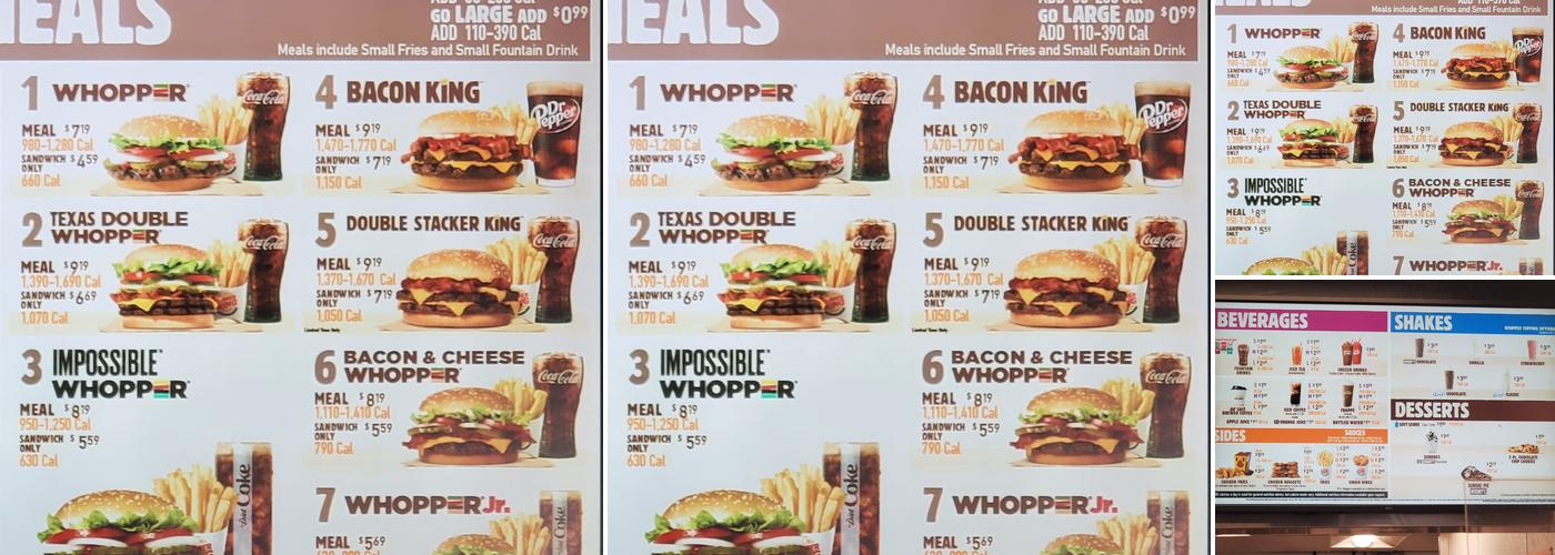 Burger King Menu