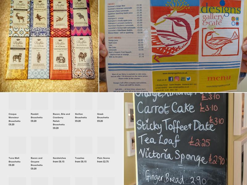 Designs Gallery & Cafe Menu