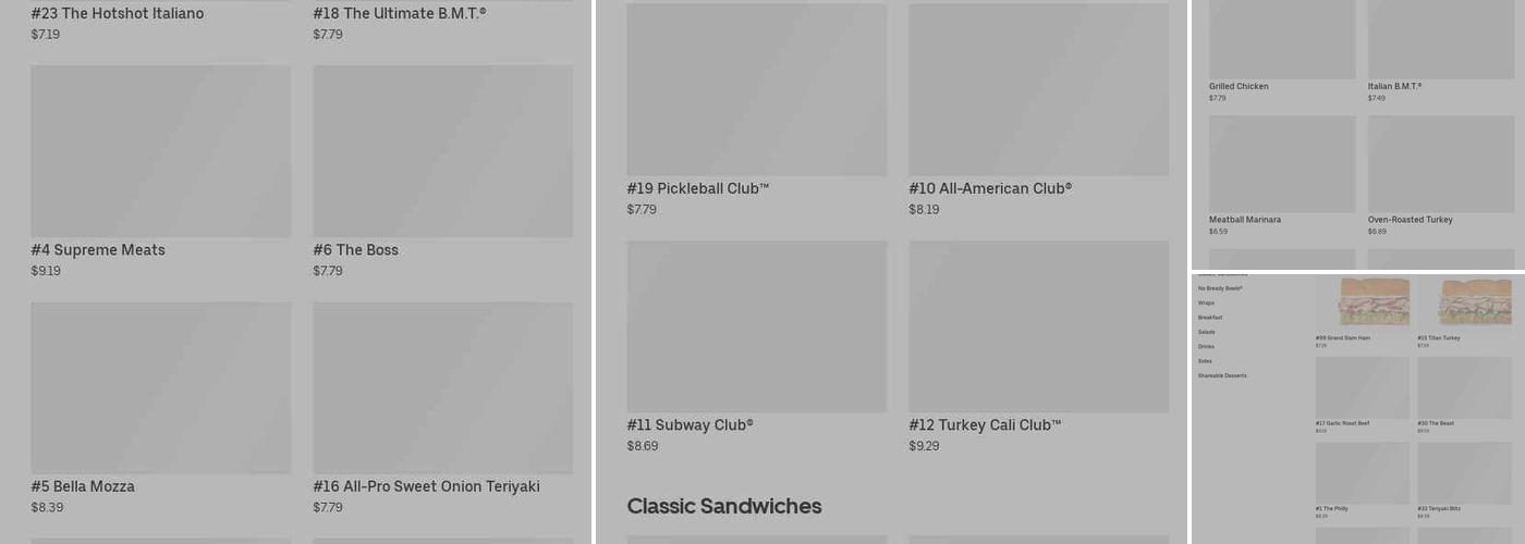 Subway Menu