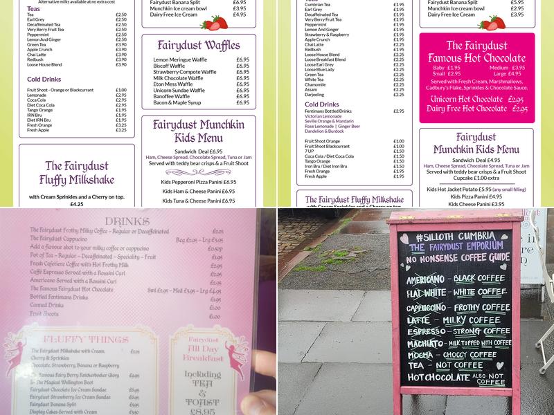 The Fairydust Emporium Silloth Menu