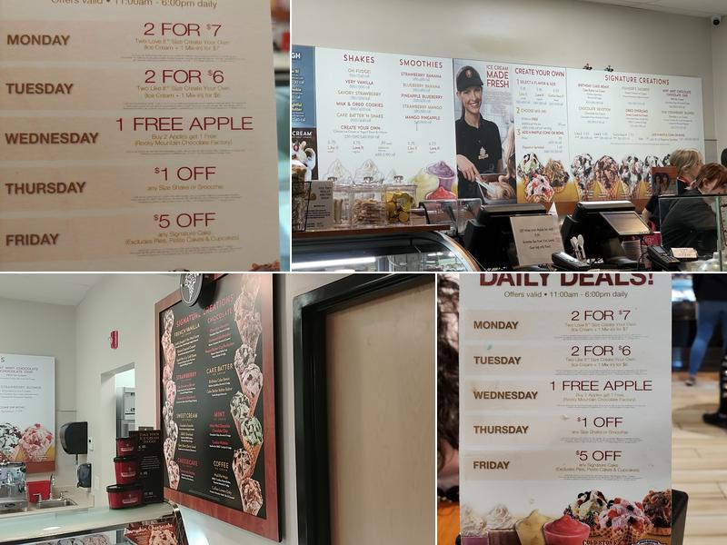 Cold Stone Creamery Menu