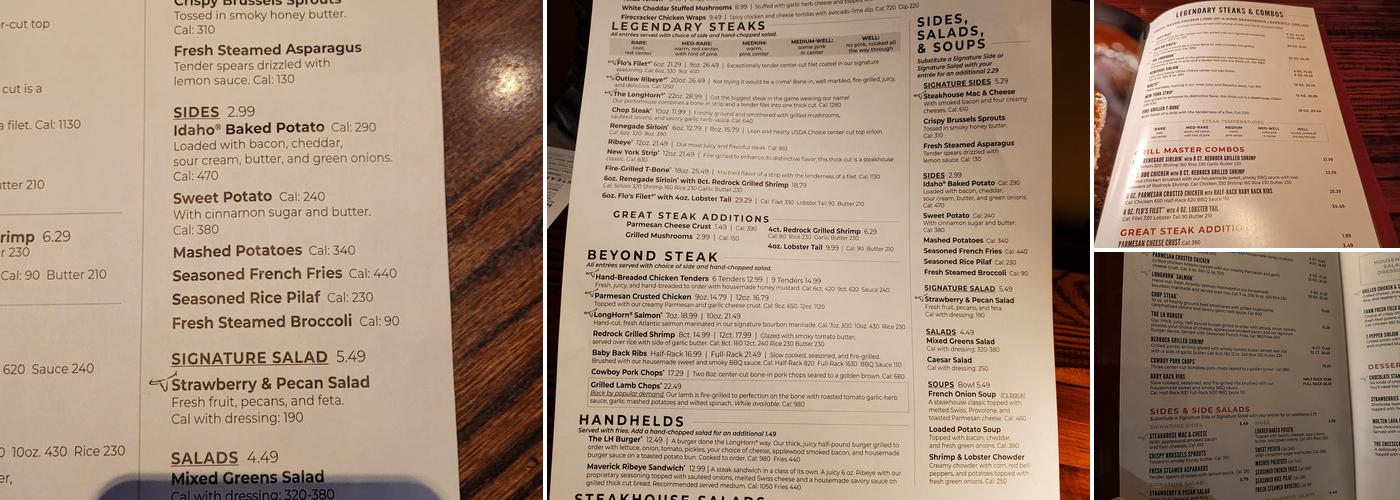 LongHorn Steakhouse Menu