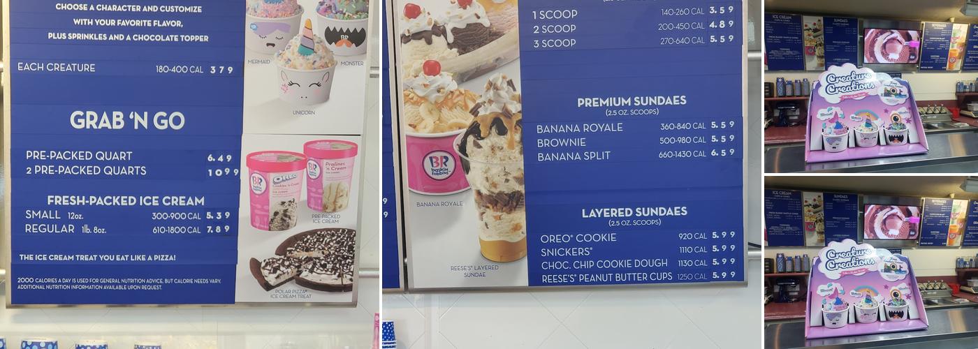Baskin-Robbins Menu