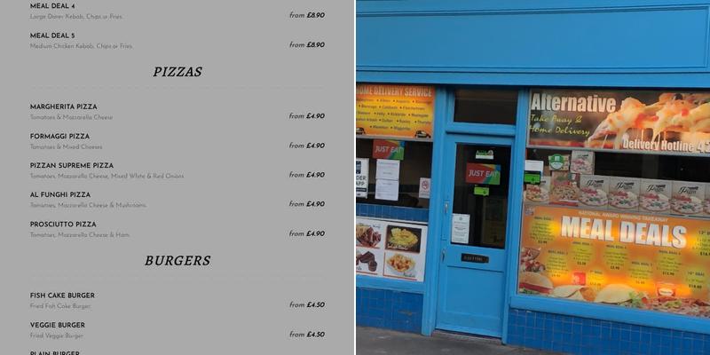 Alternative Takeaway Menu