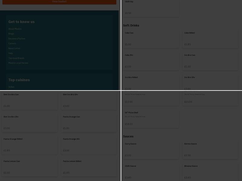 Chillies Takeaway Glasgow Menu