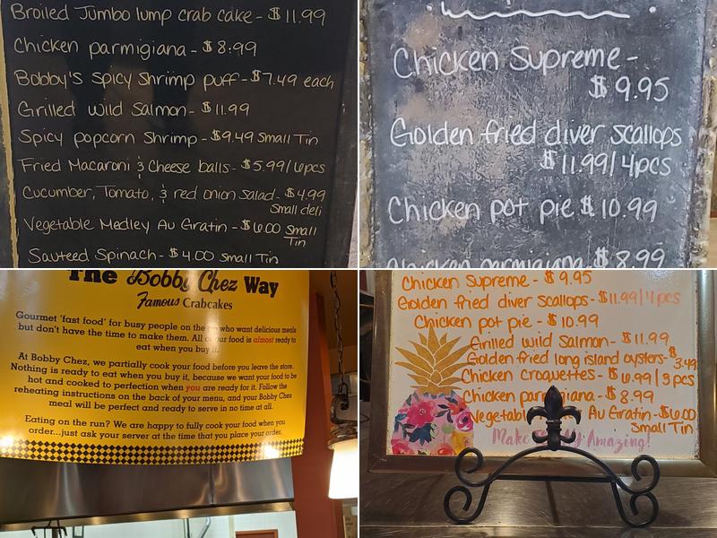 Bobby Chez Famous Crabcakes Menu