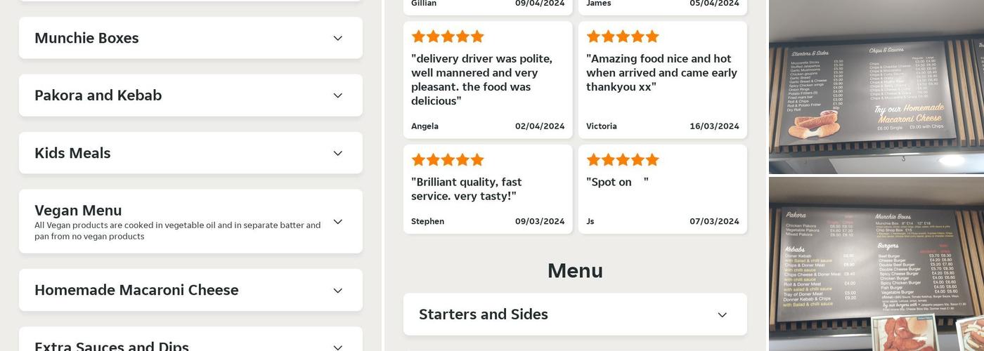 Gennaro's Fish & Chips Menu