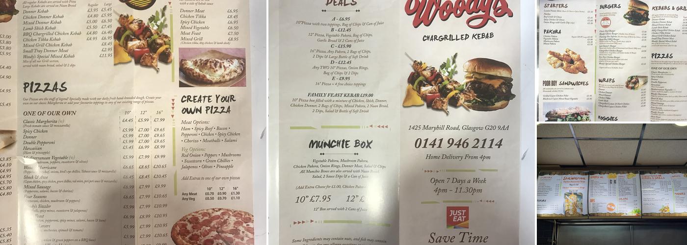 Woody’s Chargrilled Kebab Menu