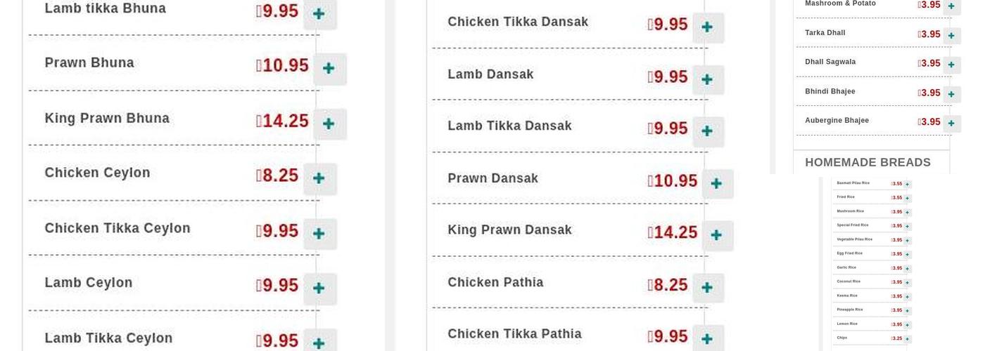 Grameen Tandoori Menu