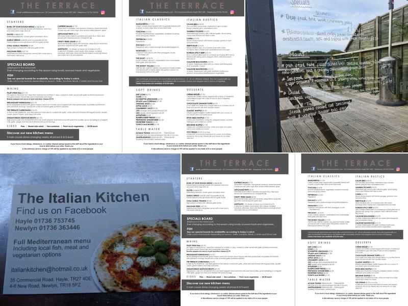 TERRACE hayle Menu