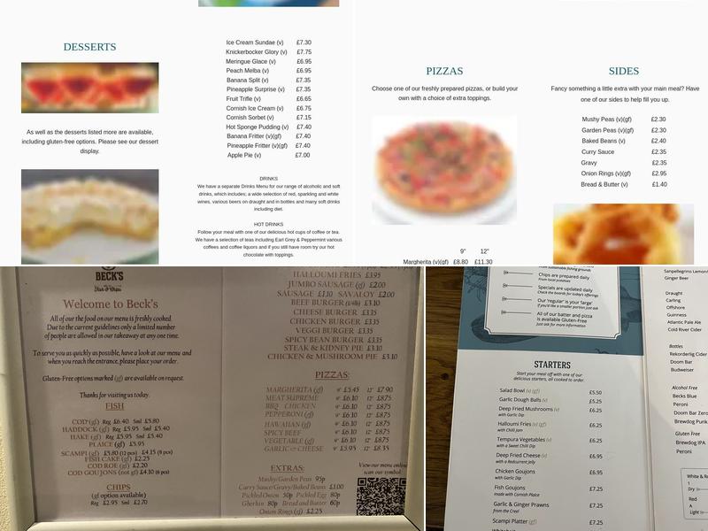 Becks Fish & Chips Menu