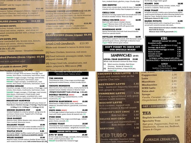 Scoff Troff Cafe Menu