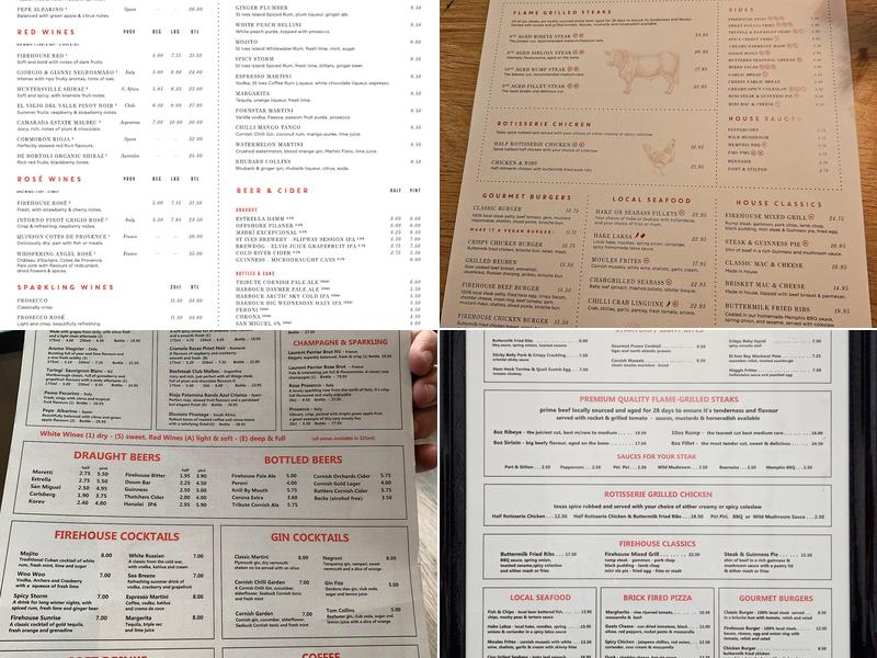 Firehouse Bar & Grill Menu