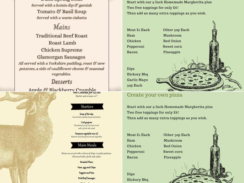 The Rising Sun Inn Menu