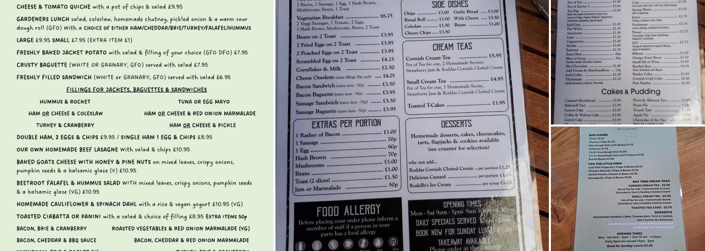 The Bay Tree Restaurant Menu