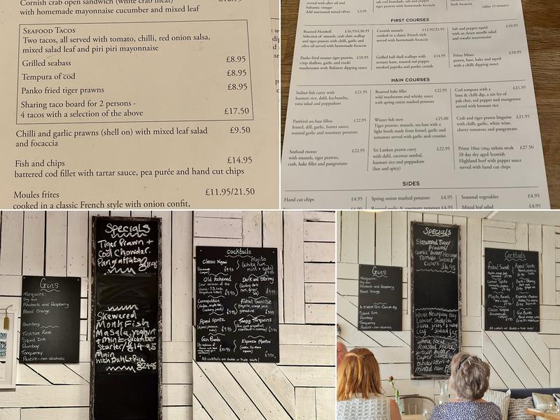 The Fish House Fistral Menu