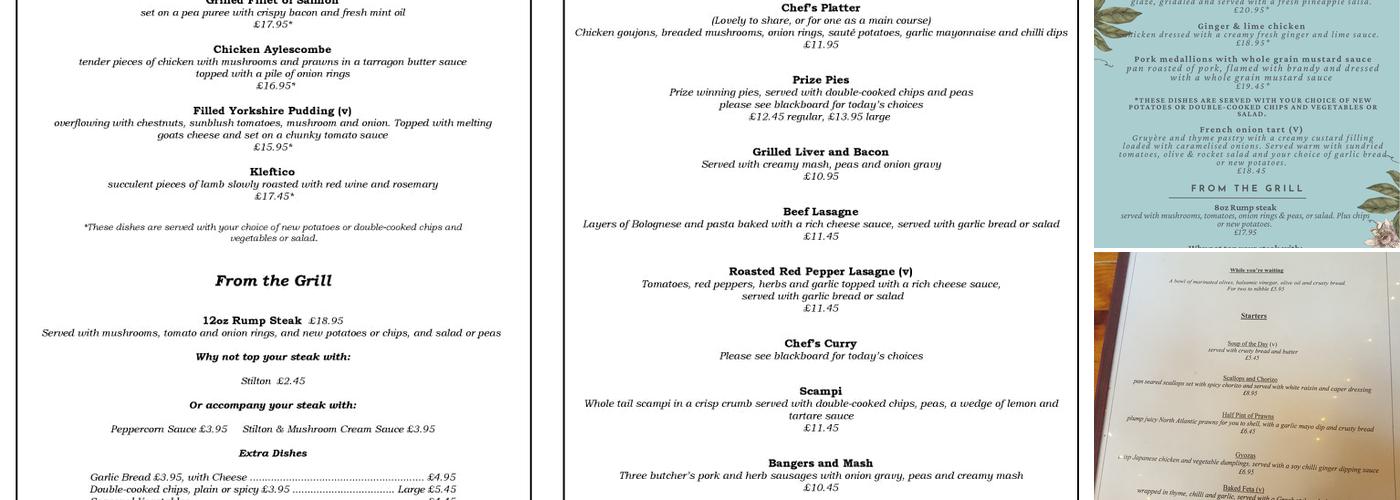 The Dog & Muffler Inn Menu