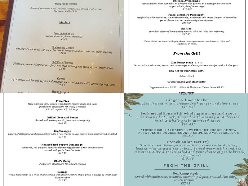 The Dog & Muffler Inn Menu