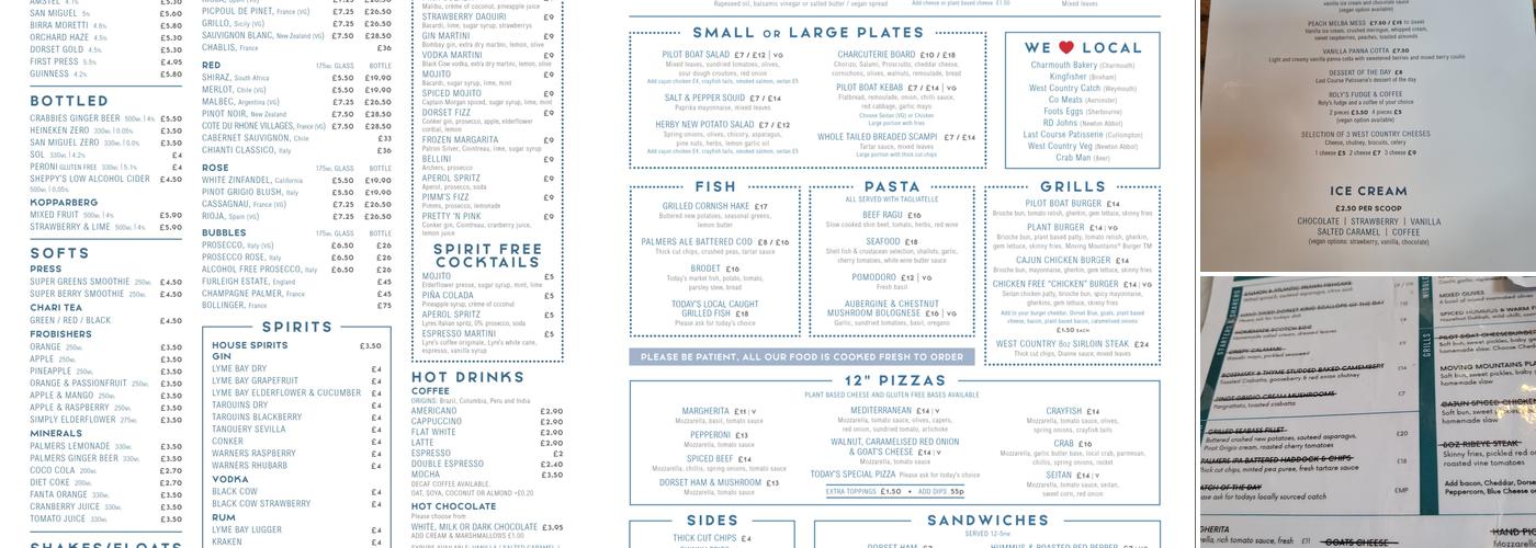 The Pilot Boat Menu
