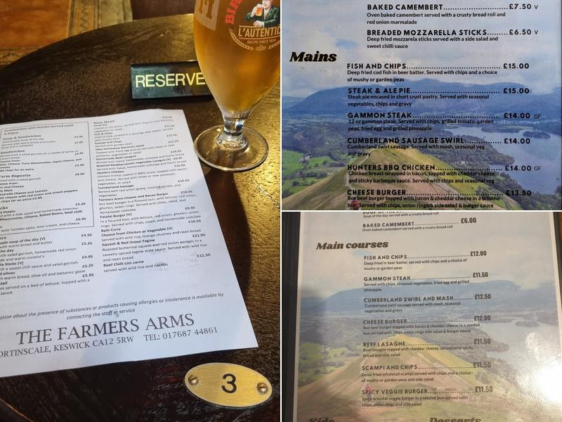 The Farmers Arms Menu