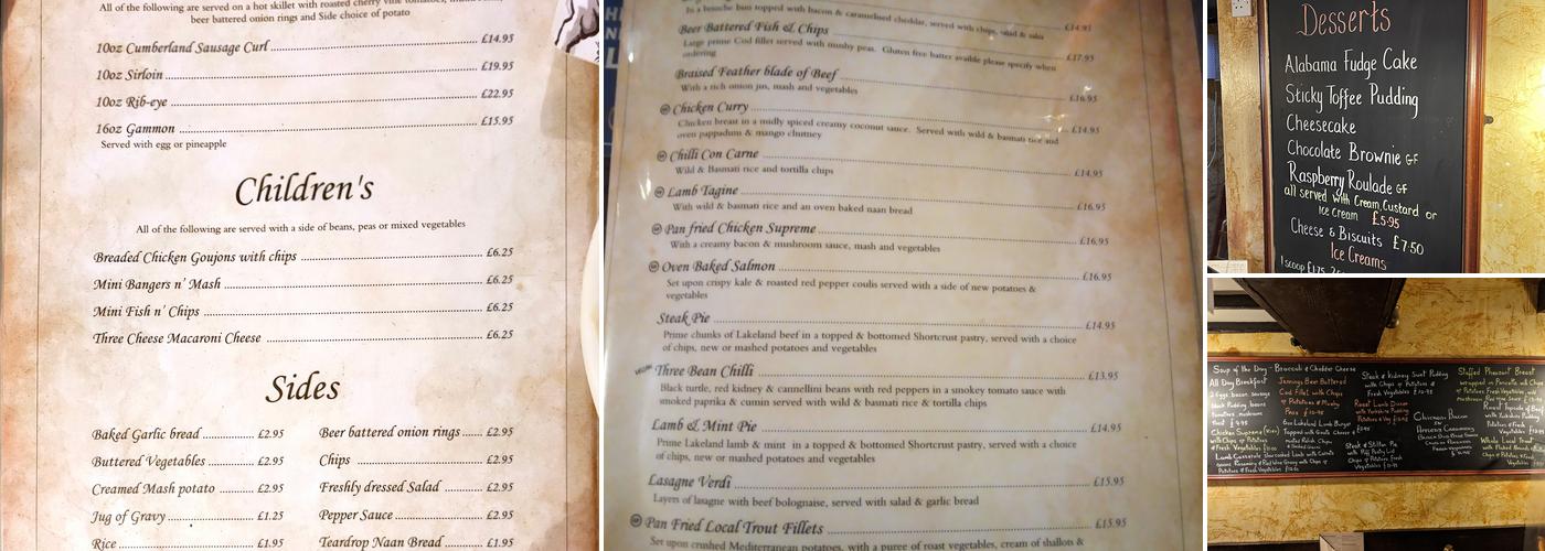 The Bank Tavern Menu