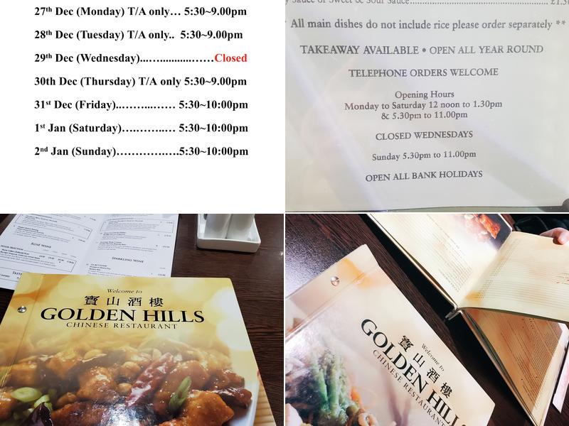 Golden Hills Chinese Restaurant Keswick Menu