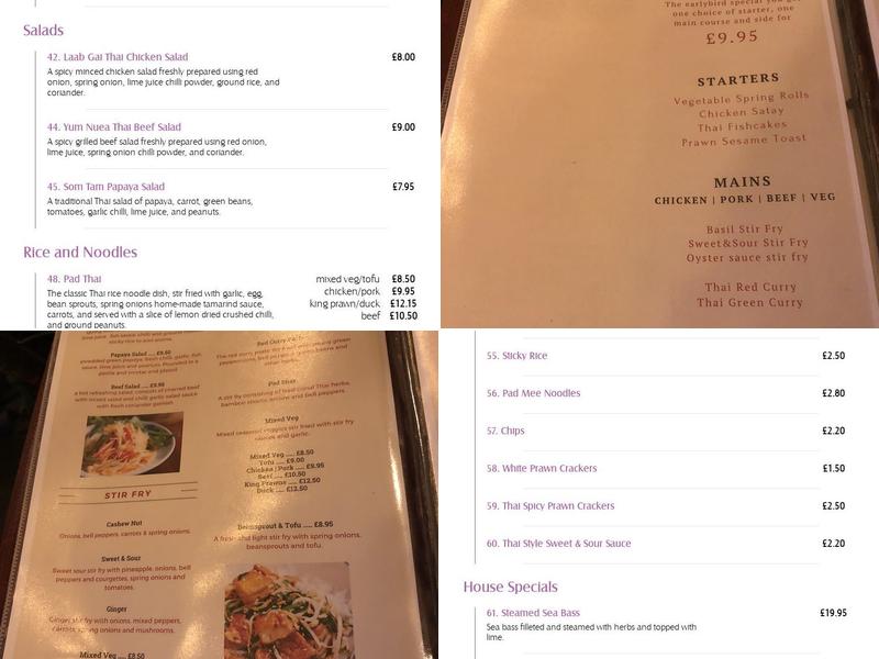 Star of Siam Menu
