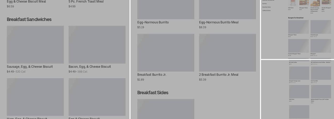 Burger King Menu