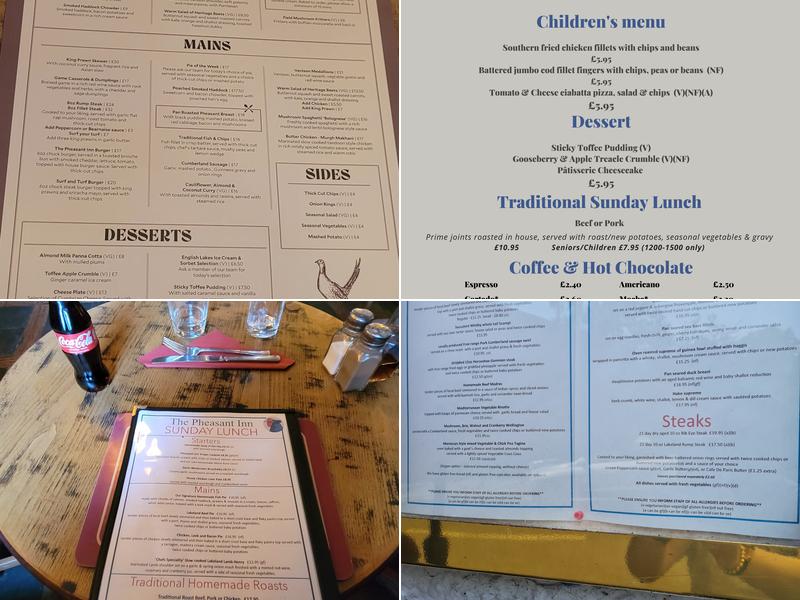 The Pheasant Inn Keswick Menu