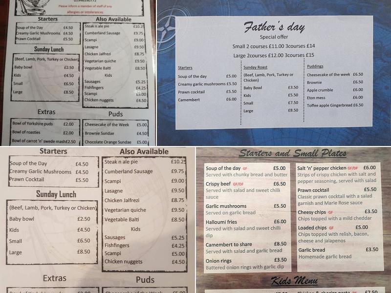 The Globe Inn Menu