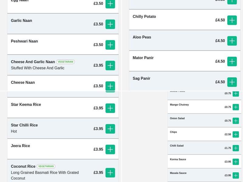 The Viceroy Restaurant Menu