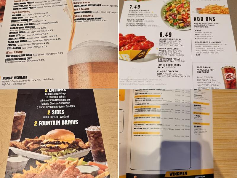 Buffalo Wild Wings Menu