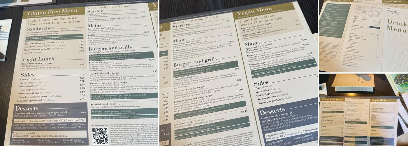 Foresters' Inn at The Country Club Menu