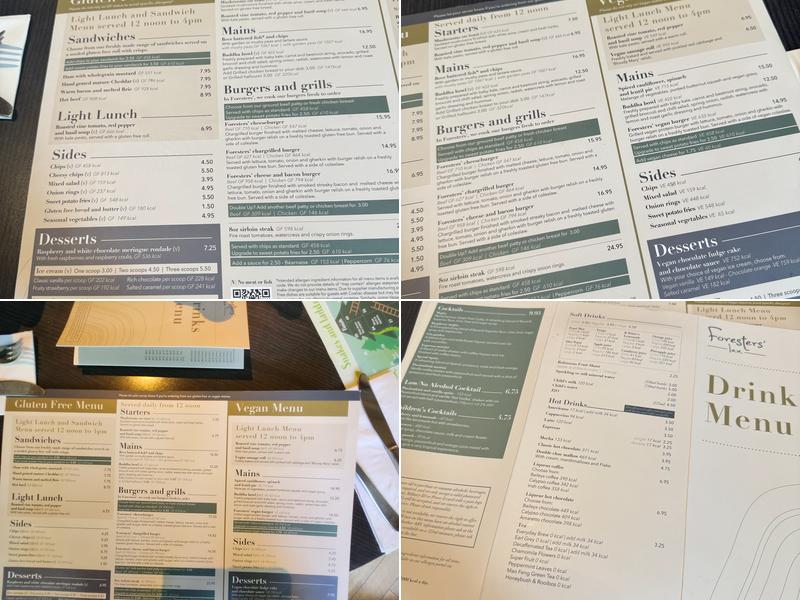 Foresters' Inn at The Country Club Menu