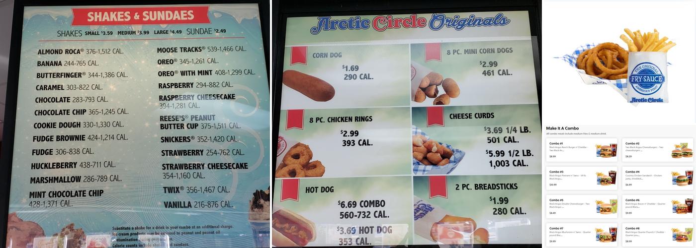 Arctic Circle Menu