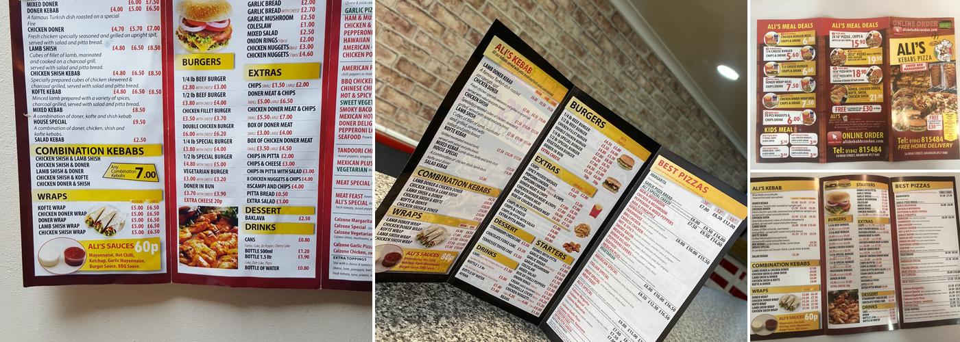 Ali's Kebabs & Pizza House Menu