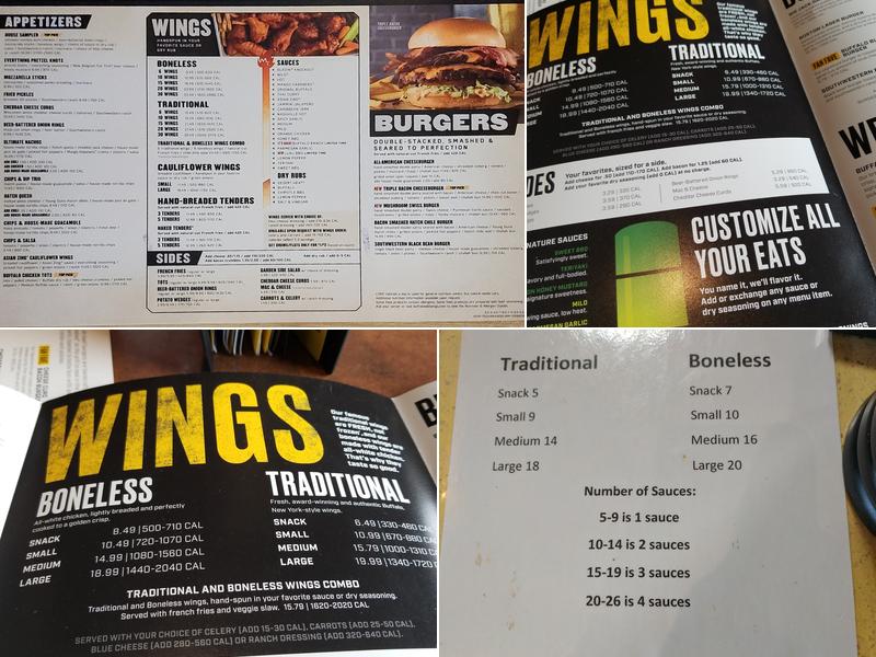 Buffalo Wild Wings Menu