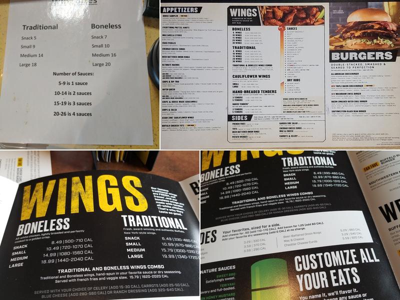 Buffalo Wild Wings Menu
