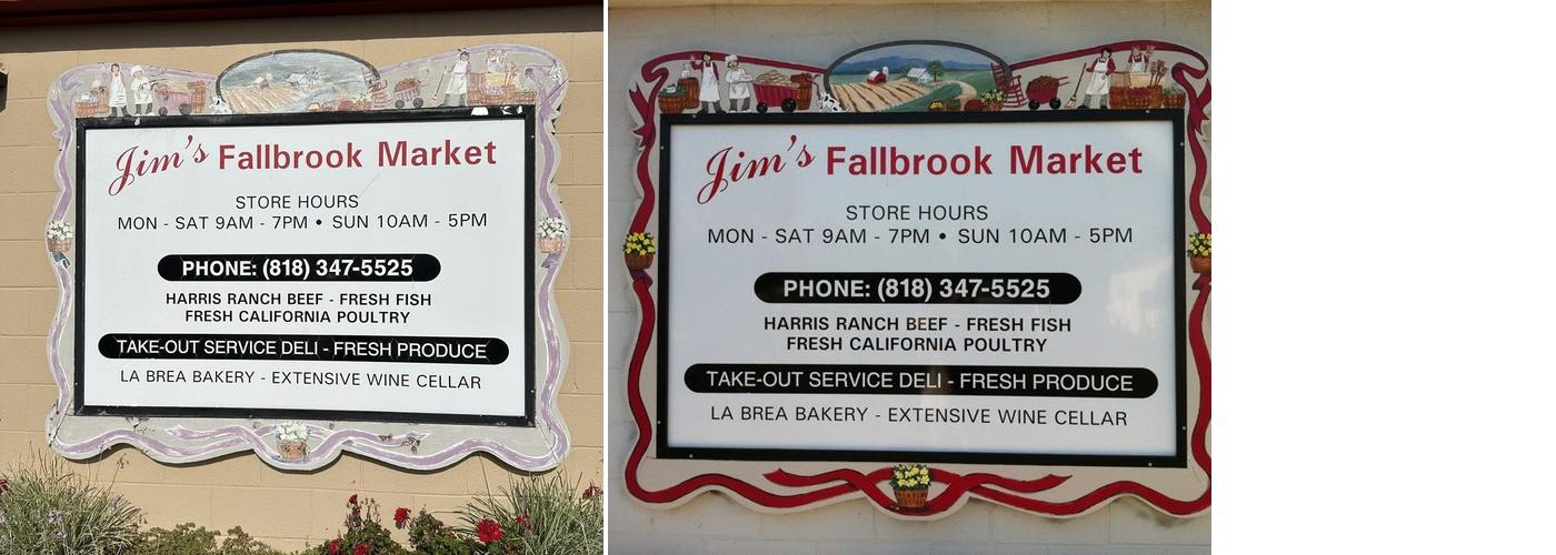 Jim's Fallbrook Market Menu