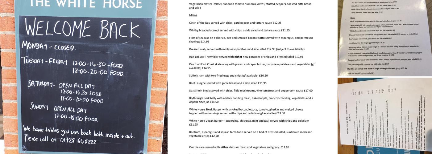 The White Horse Inn Menu