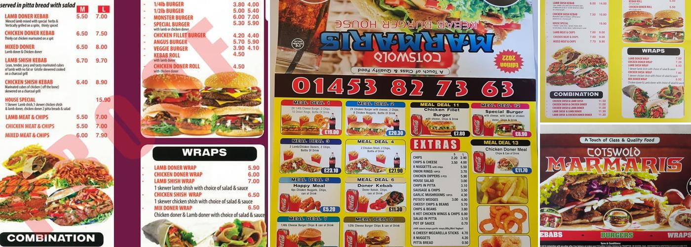Cotswold Marmaris Kebab & Burger House Menu