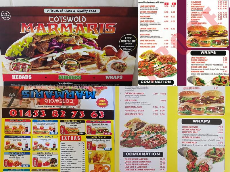Cotswold Marmaris Kebab & Burger House Menu