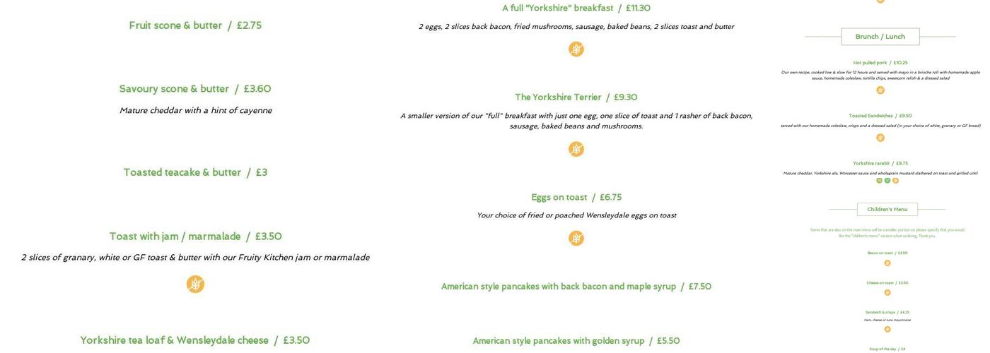 The North End Cafe Menu