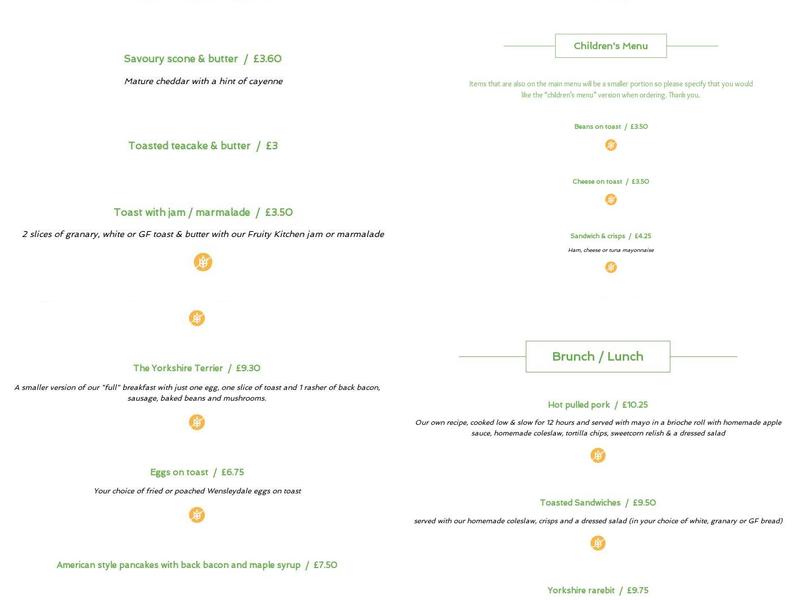 The North End Cafe Menu