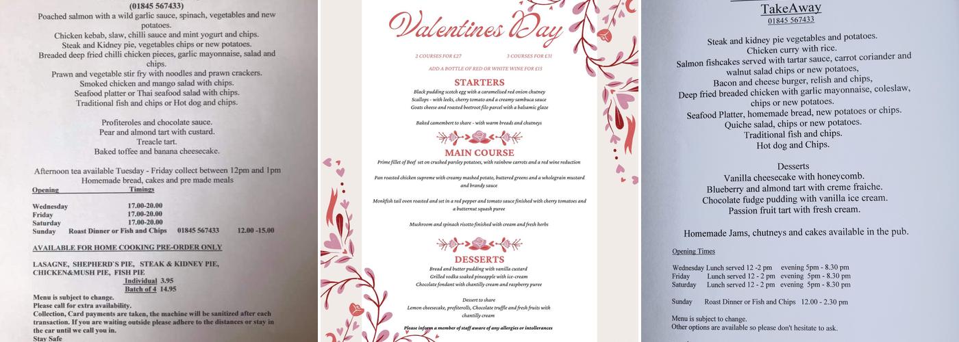 The Fox & Hounds Menu