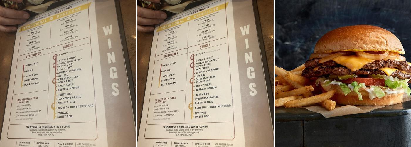 Buffalo Wild Wings Menu