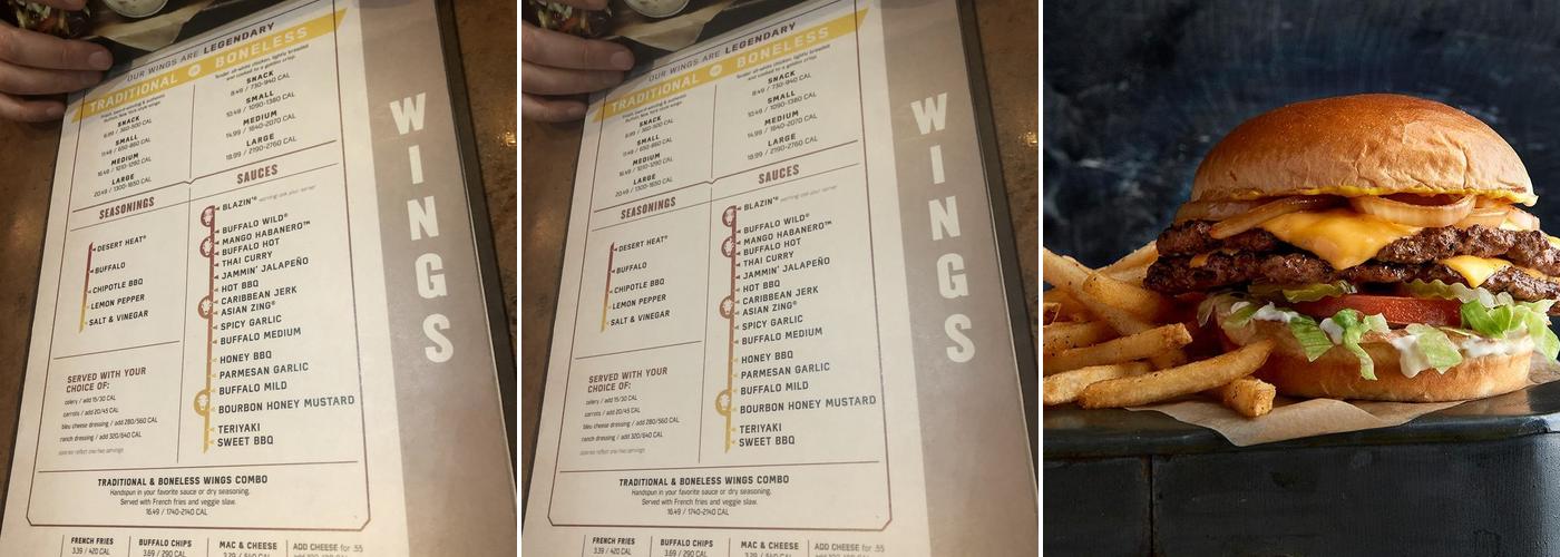 Buffalo Wild Wings Menu