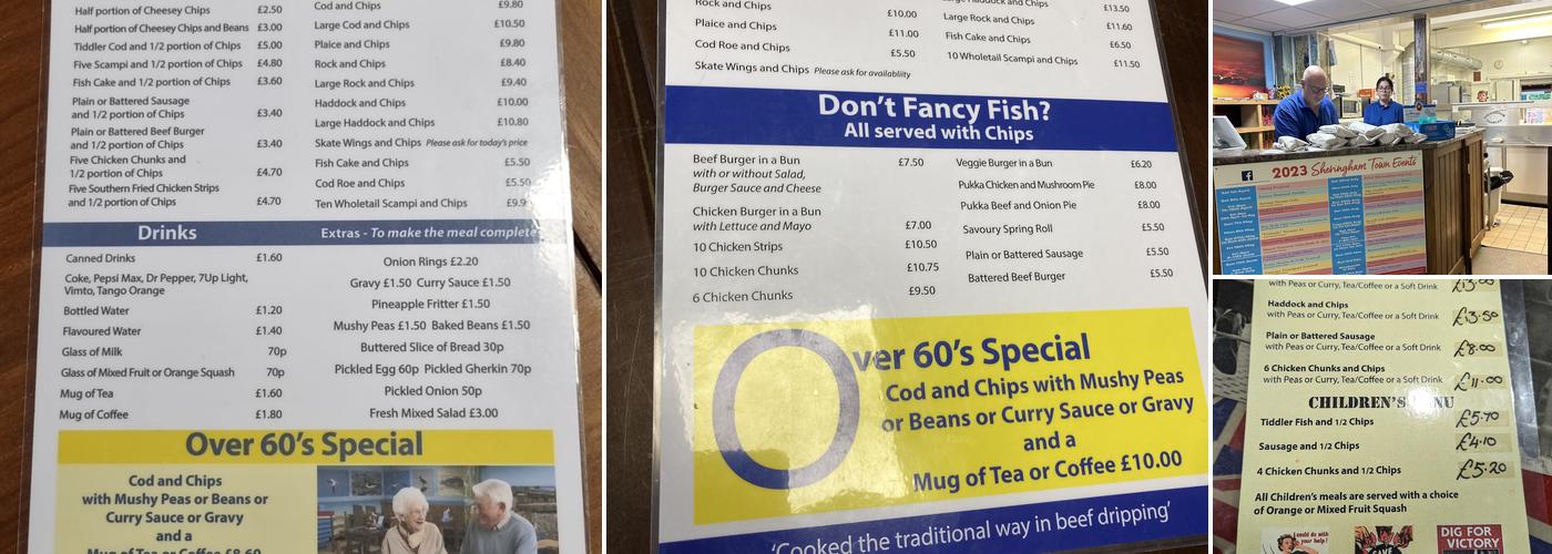 The Sheringham Trawler Menu