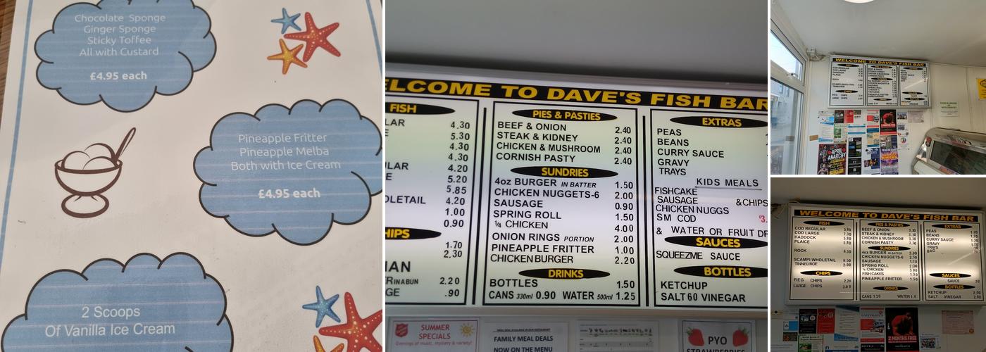 Dave's Fish Bar & Restaurant Menu