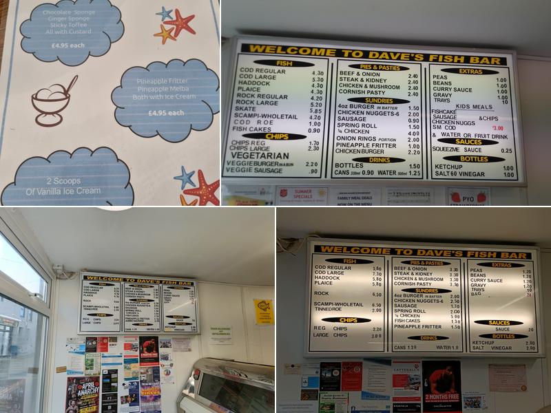 Dave's Fish Bar & Restaurant Menu